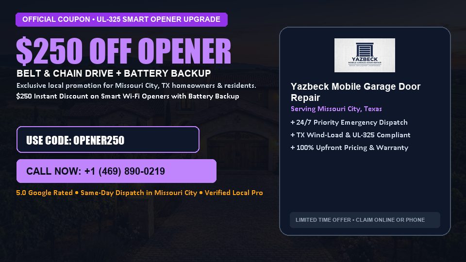 Yazbeck Mobile Garage Door Repair $250 OFF Premium LiftMaster Opener Installation